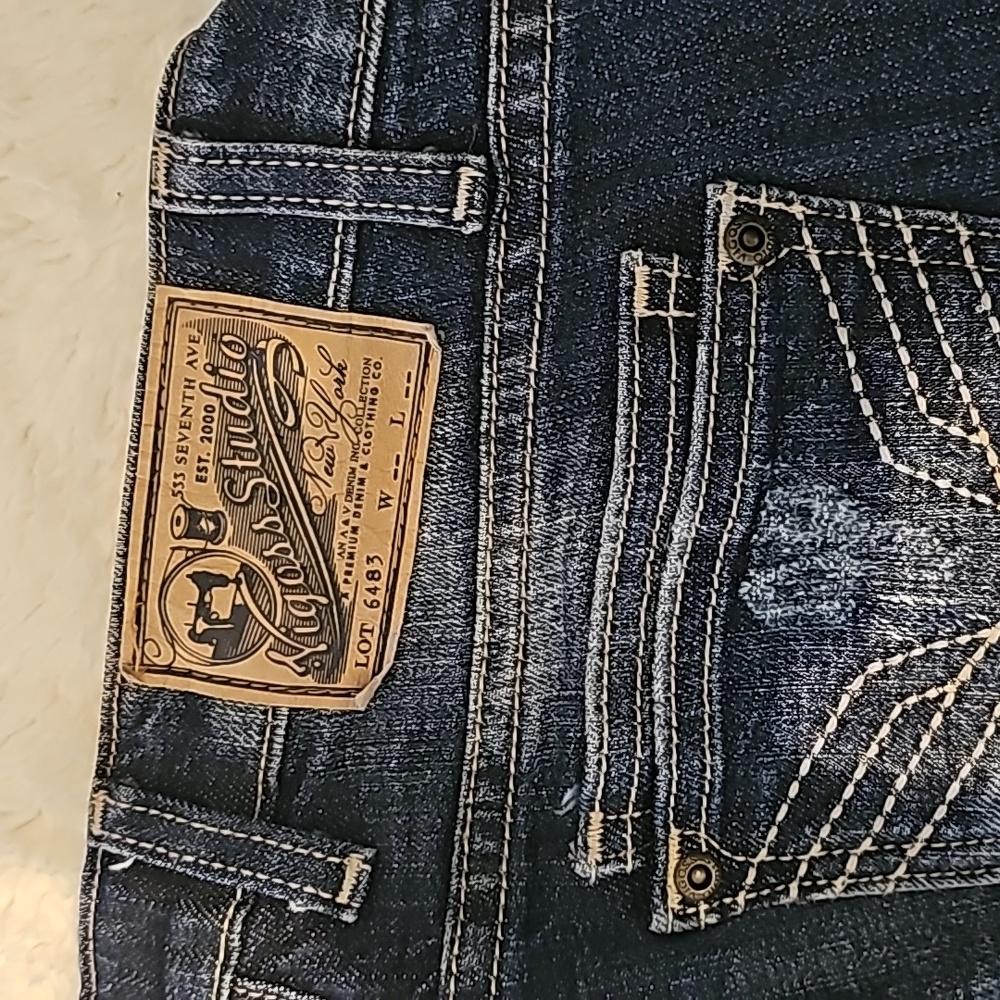 Vigoss‎ Dark Wash Distressed Jeans - Picture 5 of 6